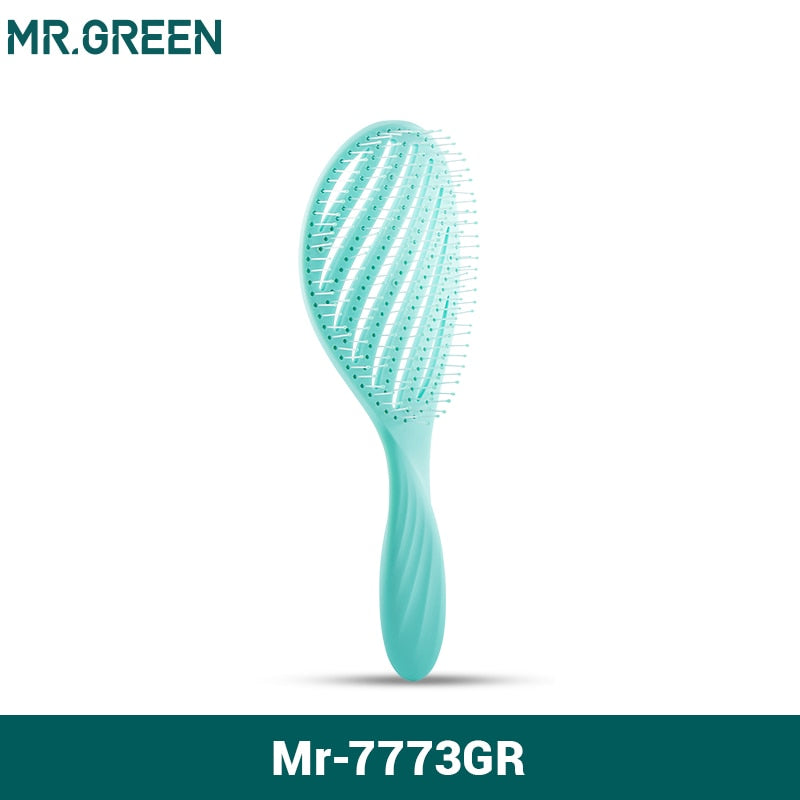 MR.GREEN Hollow Out Hair Brush Scalp Massage Combs Hair Styling Detangler Fast Blow Drying Detangling Tool Wet Dry Curly Hair