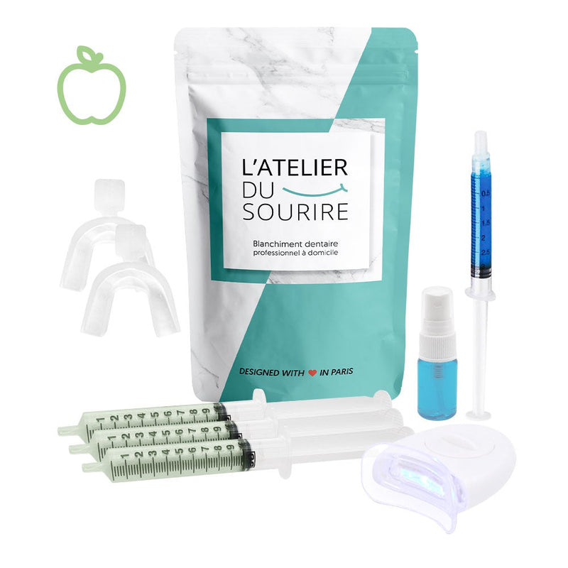 Kit de blanchiment dentaire à la pomme - Soin des dents à domicile - Secrets de Simone