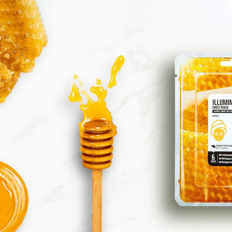 Masque en tissu pour le visage au miel - Superfood - Secrets de Simone