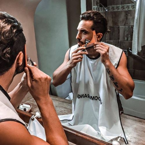 Tablier à barbe et cheveux professionnel - Attrape barbe - Groomarang - Secrets de Simone